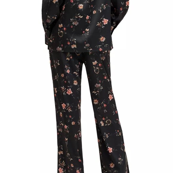NEW ALLSAINTS Women's Louisa Tanana Trousers Size 8 Black/Floral - Picture 7 of 7